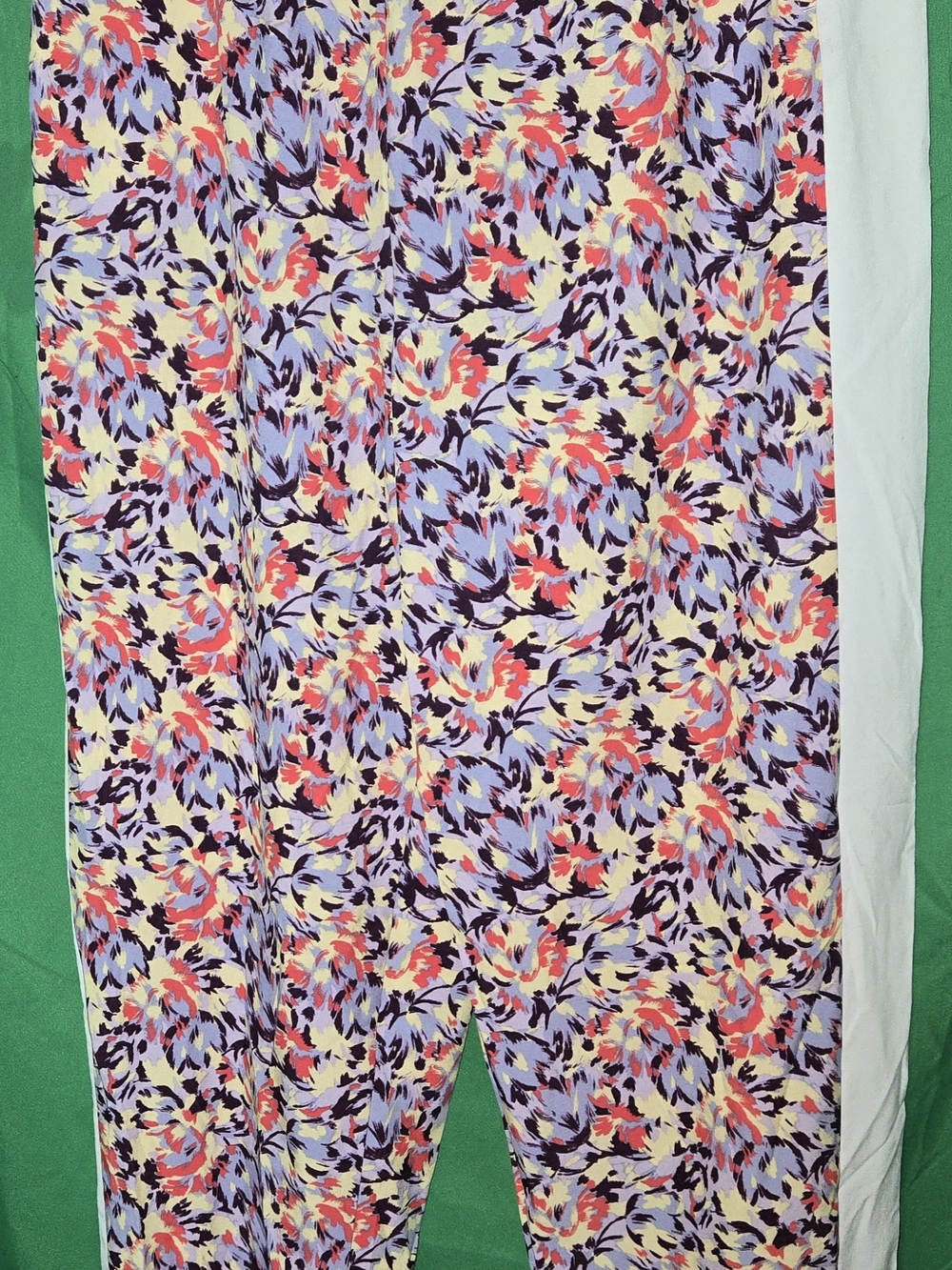 Zella Lavender Floral Print Legging with Coral and Black Accents